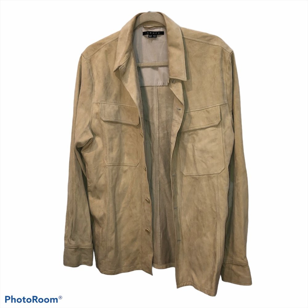 Theory, AS NEW, Khaki Suede Jacket 42